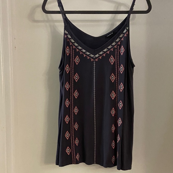 torrid Tops - Torrid Charcoal Tank Top with Pink and Cream Pastel Patterns